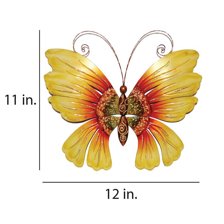 Image 4 Eangee Sunflower Butterfly 12 inch Wide Capiz Shell Wall Decor more views