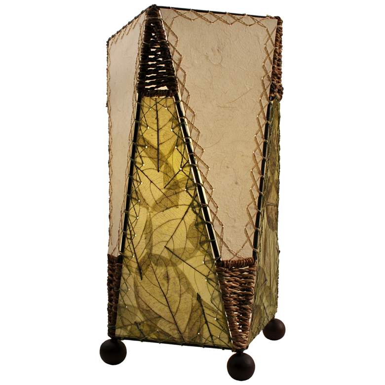 Image 1 Eangee Trapezoid Green Hand-Made Paper Accent Table Lamp