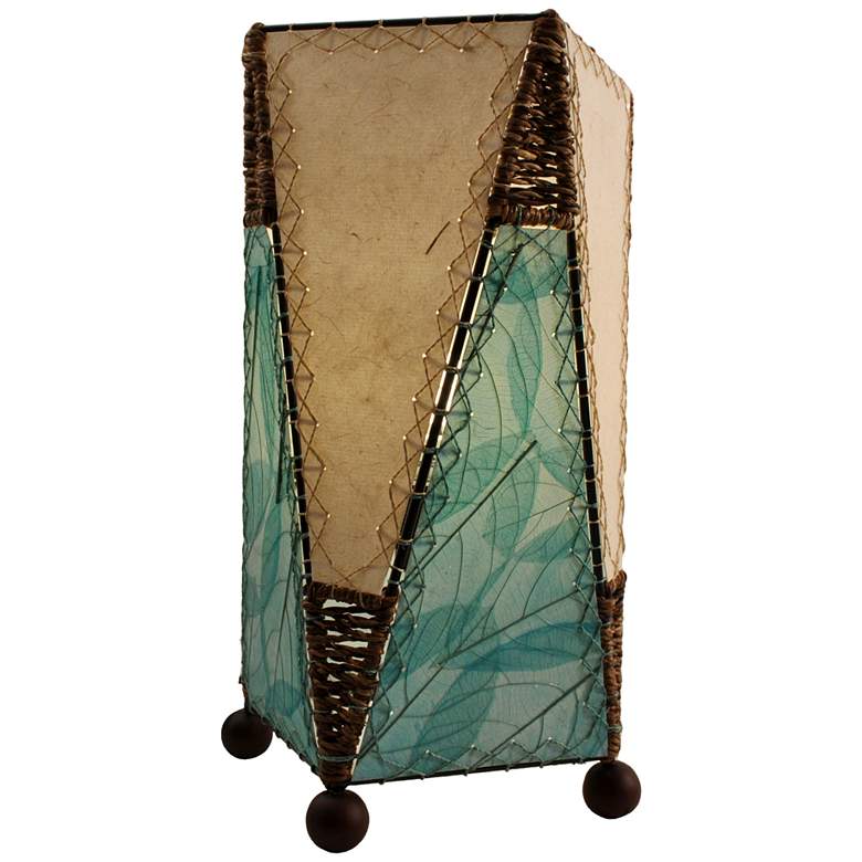 Image 1 Eangee Trapezoid Sea Blue Hand-Made Paper Accent Table Lamp