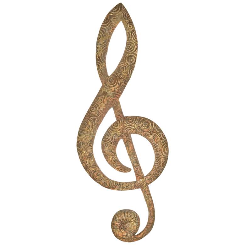 Image 2 Eangee Treble Clef 17" High Gold Music Note Wall Decor