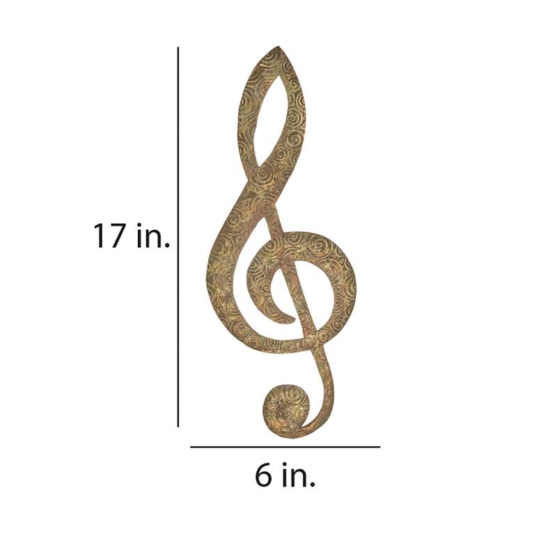 Image 4 Eangee Treble Clef 17" High Gold Music Note Wall Decor more views