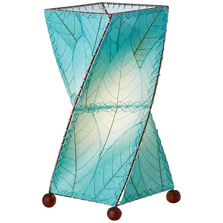 Image 2 Eangee Twist 18" High Blue Cocoa Leaves Accent Table Lamp