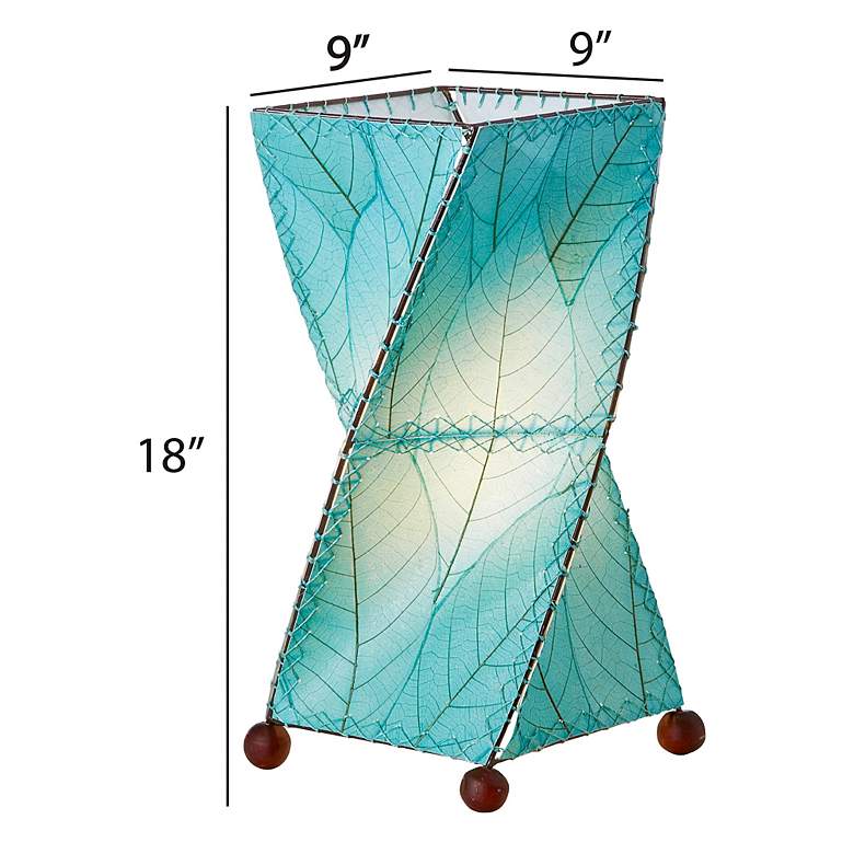 Image 4 Eangee Twist 18" High Blue Cocoa Leaves Accent Table Lamp more views