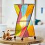 1_Eangee Twist 18" High Multi-Color Coastal Cocoa Leaves Accent Lamp