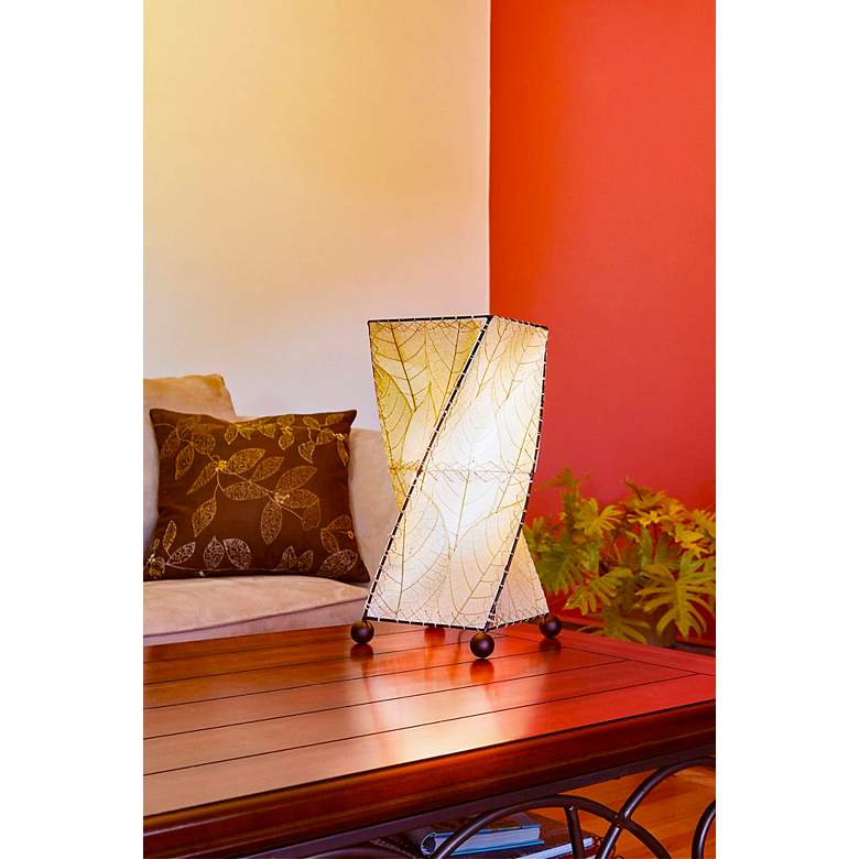 Image 5 Eangee Twist 18" High White Cocoa Leaves Accent Table Lamp more views