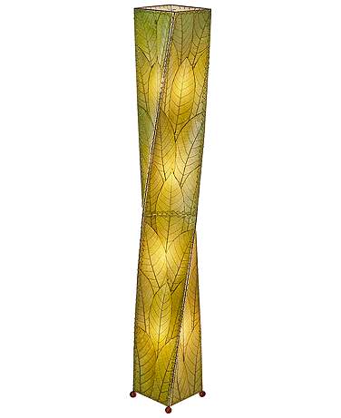 Eangee Twist 72" High Green Cocoa Leaves Giant Tower Floor Lamp