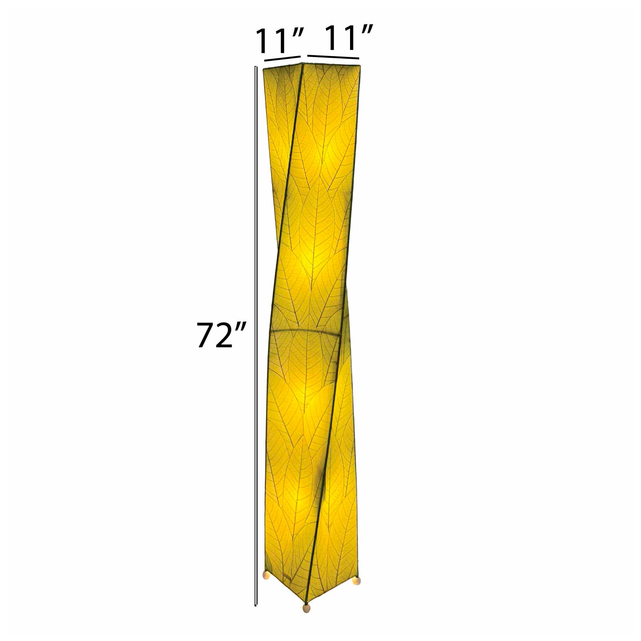 Eangee Twist 72" High Green Cocoa Leaves Giant Tower Floor Lamp