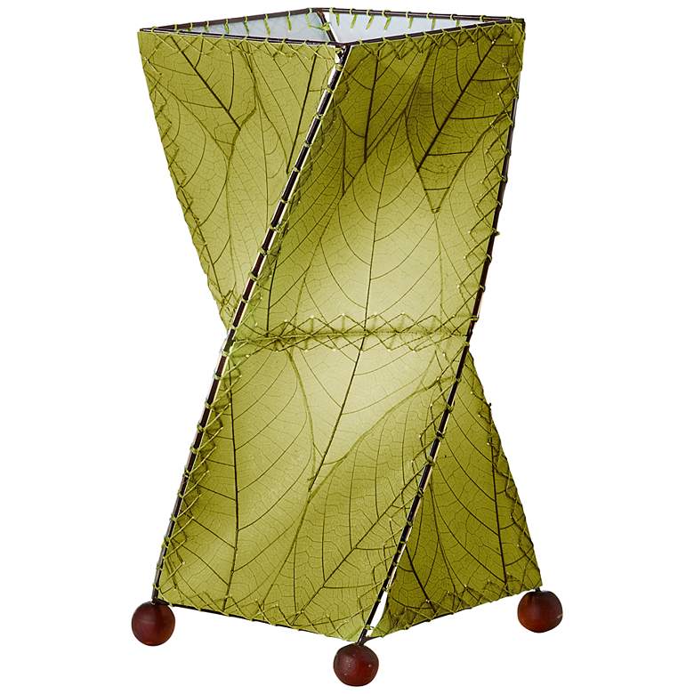 Image 1 Eangee Twist Green Cocoa Leaves Uplight Accent Table Lamp