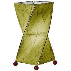 Eangee Twist Green Cocoa Leaves Uplight Accent Table Lamp