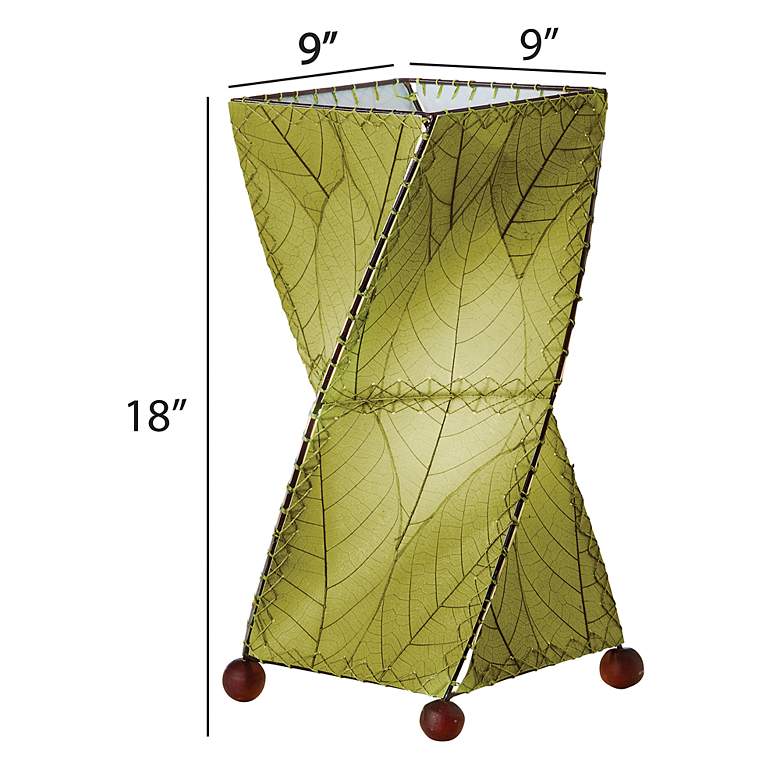 Image 3 Eangee Twist Green Cocoa Leaves Uplight Accent Table Lamp more views