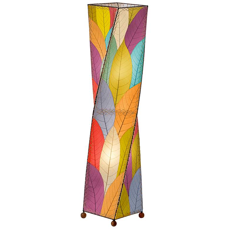Image 1 Eangee Twist Multi-Color Cocoa Leaves Large Tower Floor Lamp