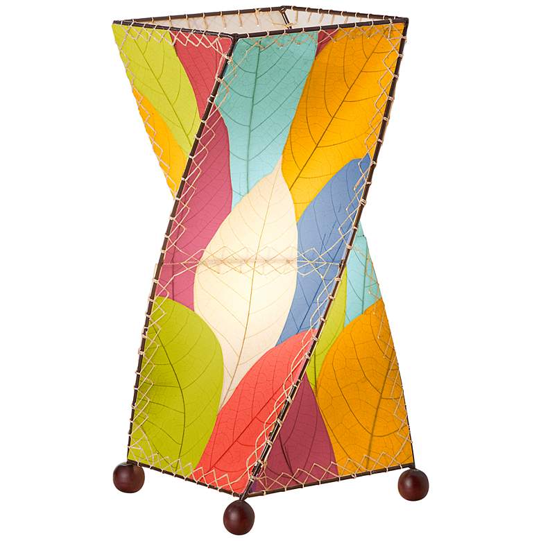 Image 2 Eangee Twist Multi-Color Cocoa Leaves Uplight Table Lamp