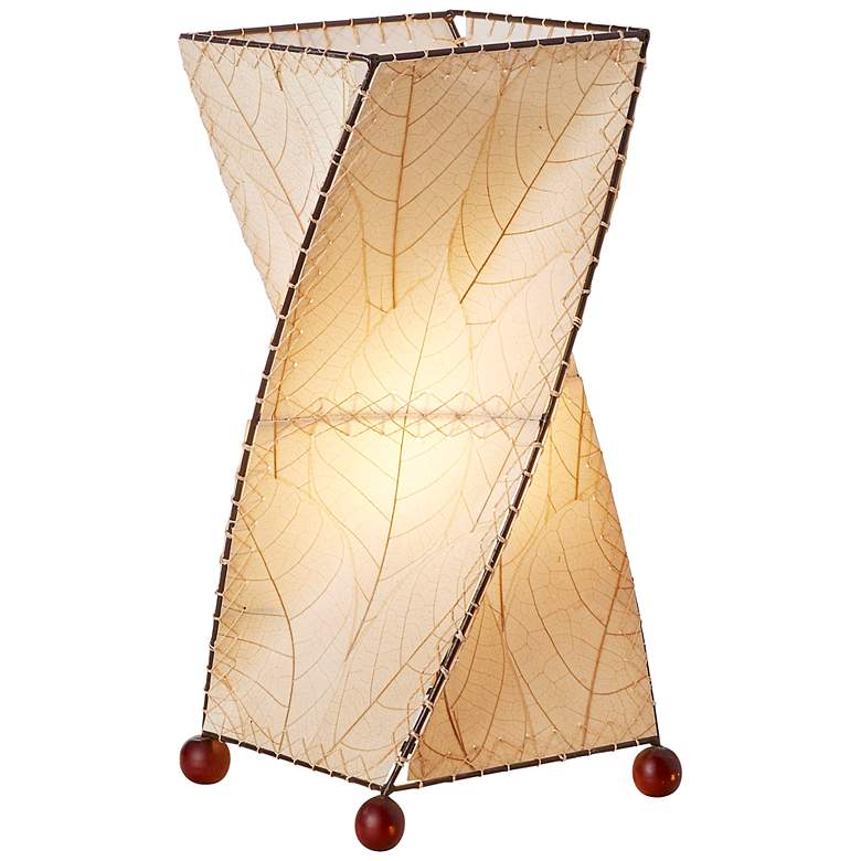 Image 2 Eangee Twist Natural Cocoa Leaves Uplight Accent Table Lamp
