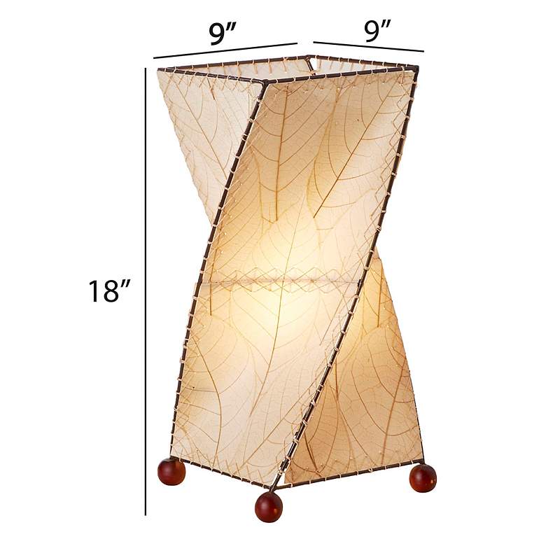 Image 4 Eangee Twist Natural Cocoa Leaves Uplight Accent Table Lamp more views