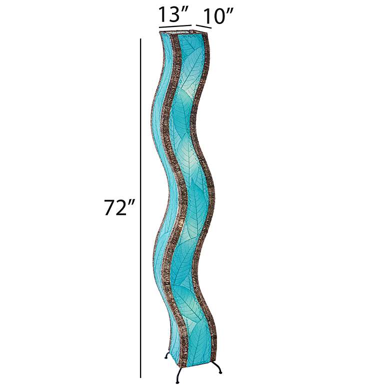 Image 5 Eangee Wave 72 inch Coastal Sea Blue Cocoa Leaves Giant Tower Floor Lamp more views