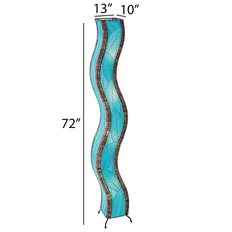 Image 5 Eangee Wave 72" Coastal Sea Blue Cocoa Leaves Giant Tower Floor Lamp more views