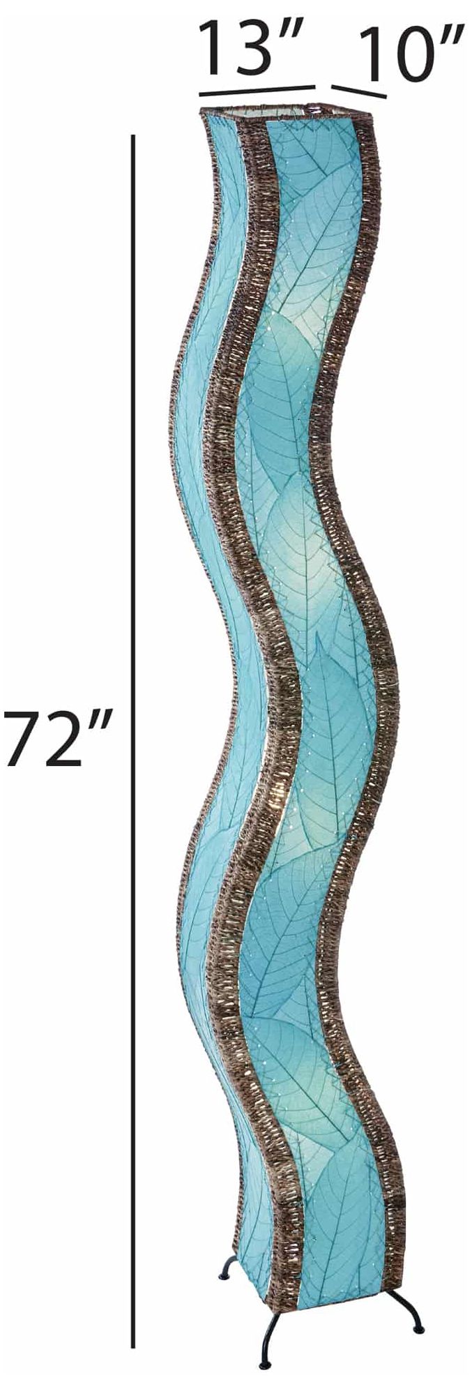 Image 6 Eangee Wave 72" Coastal Sea Blue Cocoa Leaves Giant Tower Floor Lamp more views