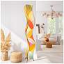 1_Eangee Wave 72" High Giant Tower Multi-Color Cocoa Leaf Floor Lamp