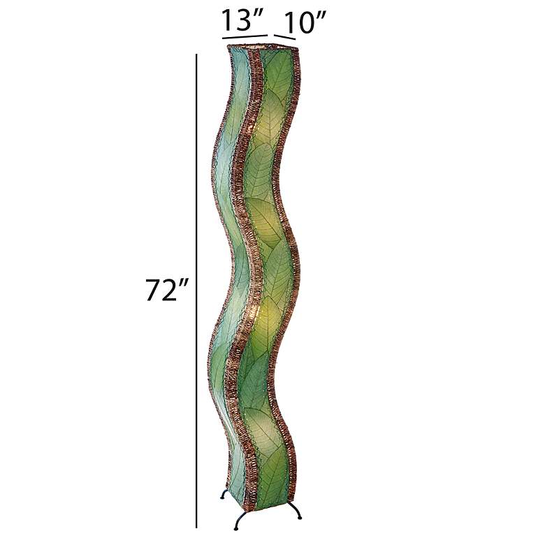 Image 5 Eangee Wave 72" High Green Cocoa Leaves Giant Tower Floor Lamp more views