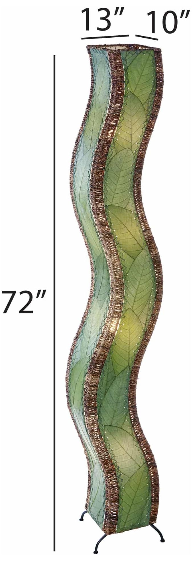 Image 6 Eangee Wave 72" High Green Cocoa Leaves Giant Tower Floor Lamp more views