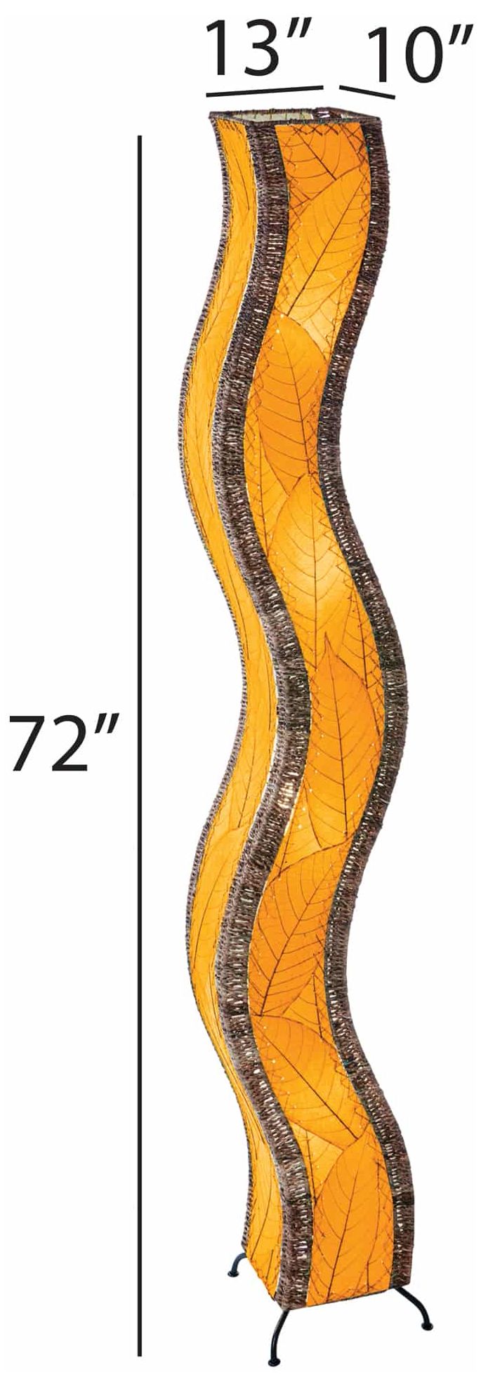 Image 7 Eangee Wave 72" High Orange Cocoa Leaves  Giant Tower Floor Lamp more views