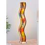 Eangee Wave 72" Multi-Color Cocoa Leaves Giant Tower Floor Lamp