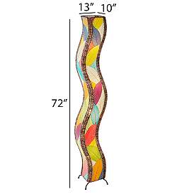 Image5 of Eangee Wave 72" Multi-Color Cocoa Leaves Giant Tower Floor Lamp more views