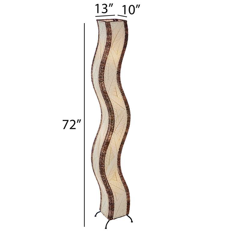 Image 5 Eangee Wave 72" Natural Cocoa Leaves Giant Tower Floor Lamp more views