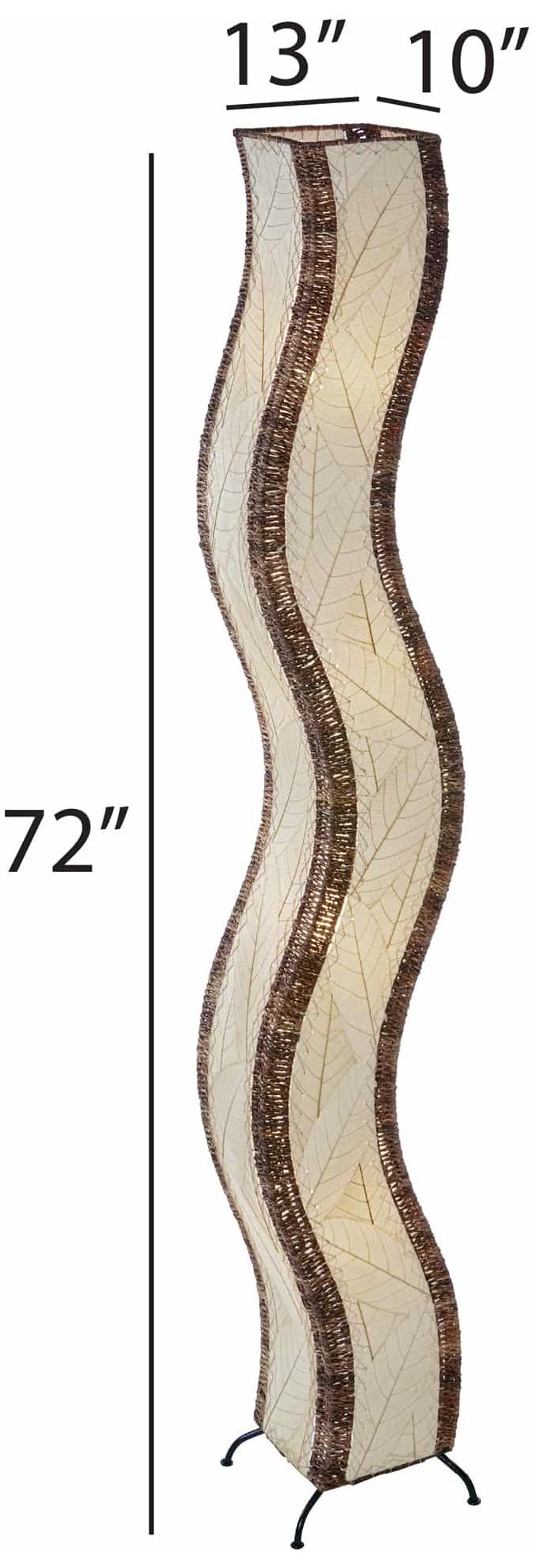 Image 6 Eangee Wave 72" Natural Cocoa Leaves Giant Tower Floor Lamp more views