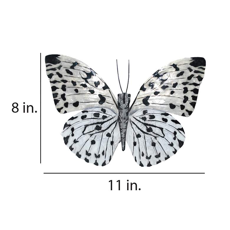 Image 4 Eangee White Morpho Butterfly 11"W Capiz Shell Wall Decor more views