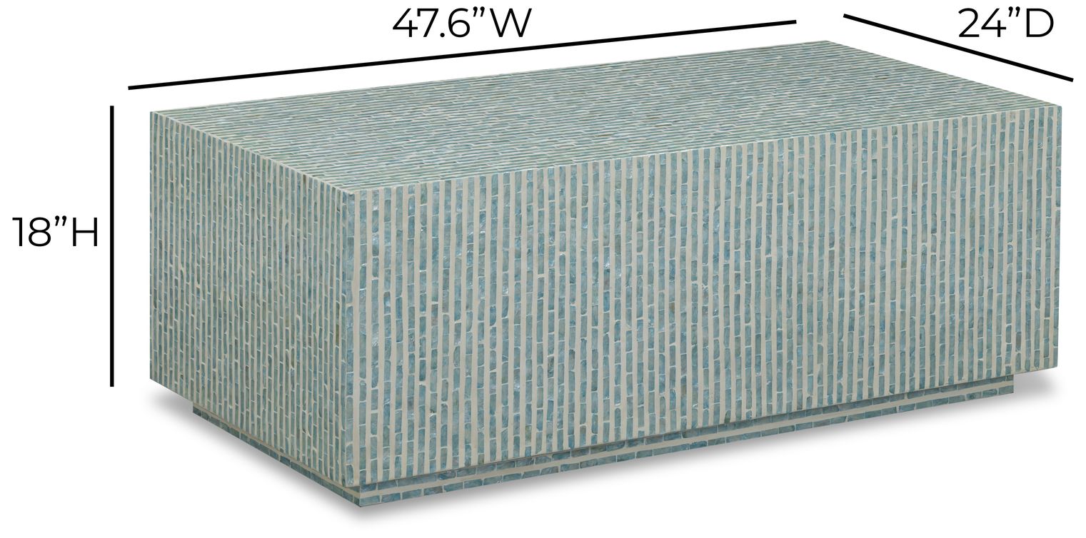 Earl Light Blue Capiz Shell Coffee Table