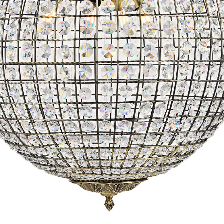 Image 3 Earlene 20"W Antique Bronze Crystal 4-Light Globe Pendant more views