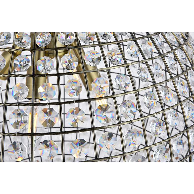 Image 3 Earlene 20"W Antique Bronze Crystal 4-Light Globe Pendant more views