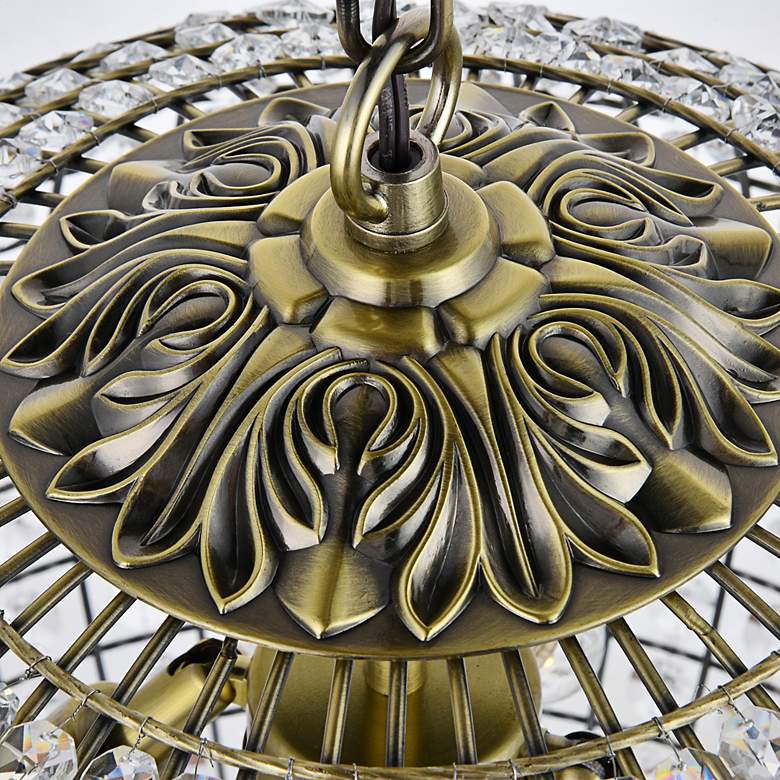 Image 4 Earlene 20"W Antique Bronze Crystal 4-Light Globe Pendant more views