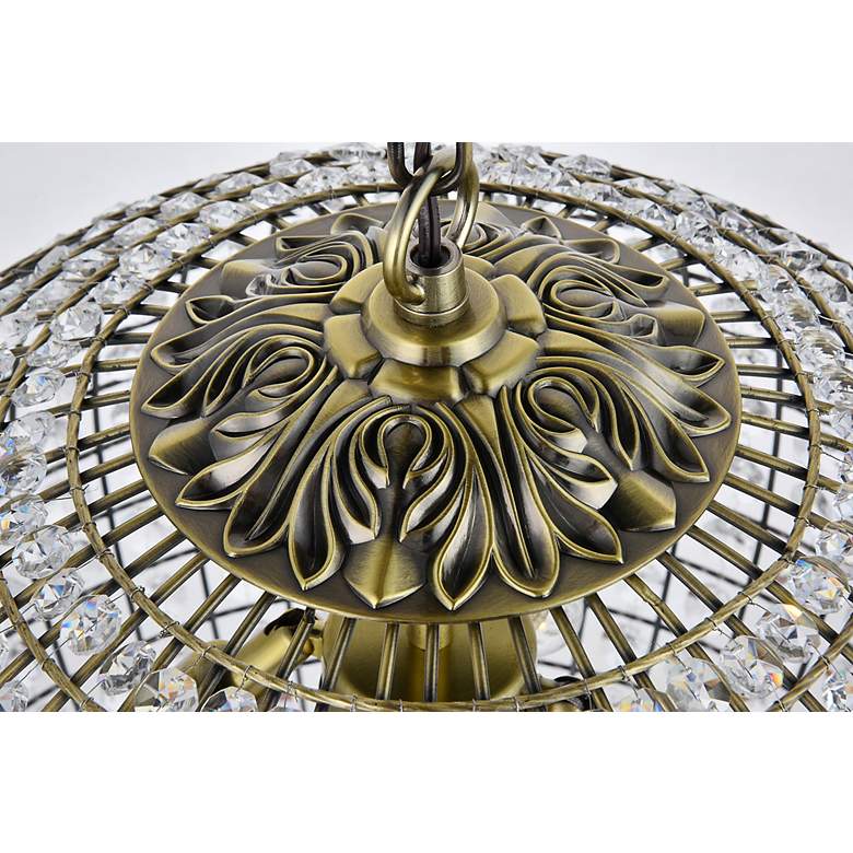 Image 4 Earlene 20"W Antique Bronze Crystal 4-Light Globe Pendant more views