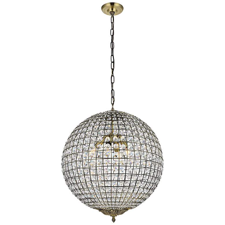 Image 7 Earlene 20"W Antique Bronze Crystal 4-Light Globe Pendant more views