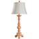 Earley Peach Candlestick Table Lamp with Off-White Shade