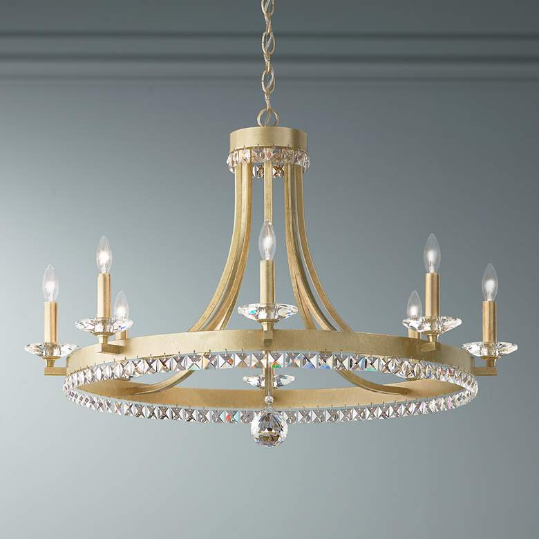 Image 1 Early American 31" Wide Round 8-Light Chandelier
