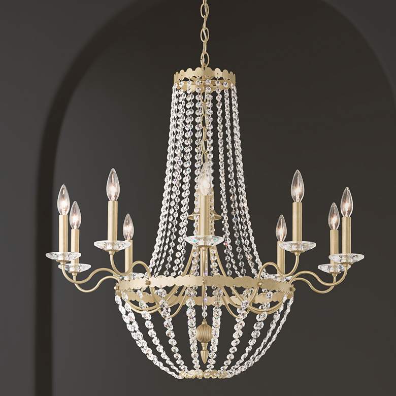 Image 1 Early American 33 Wide Crystal 10-Light Chandelier