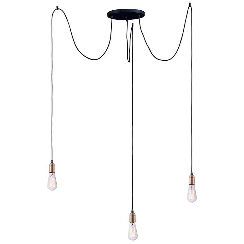 Image 1 Early Electric 11 3/4" Wide Black Multi-Light Pendant