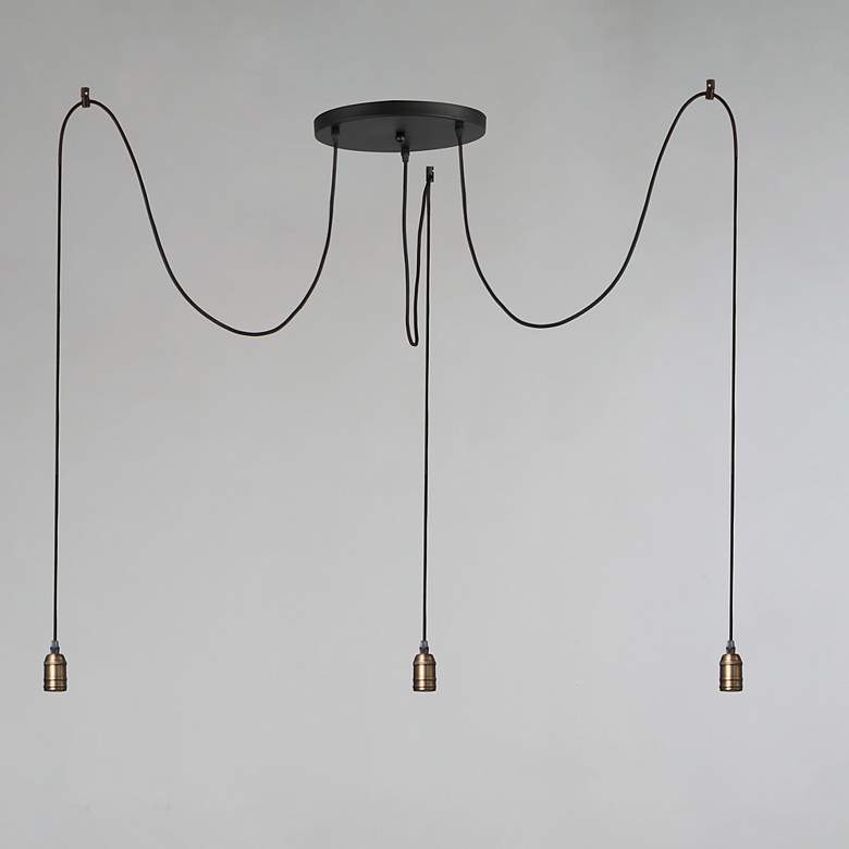 Image 2 Early Electric 11 3/4" Wide Black Multi-Light Pendant more views