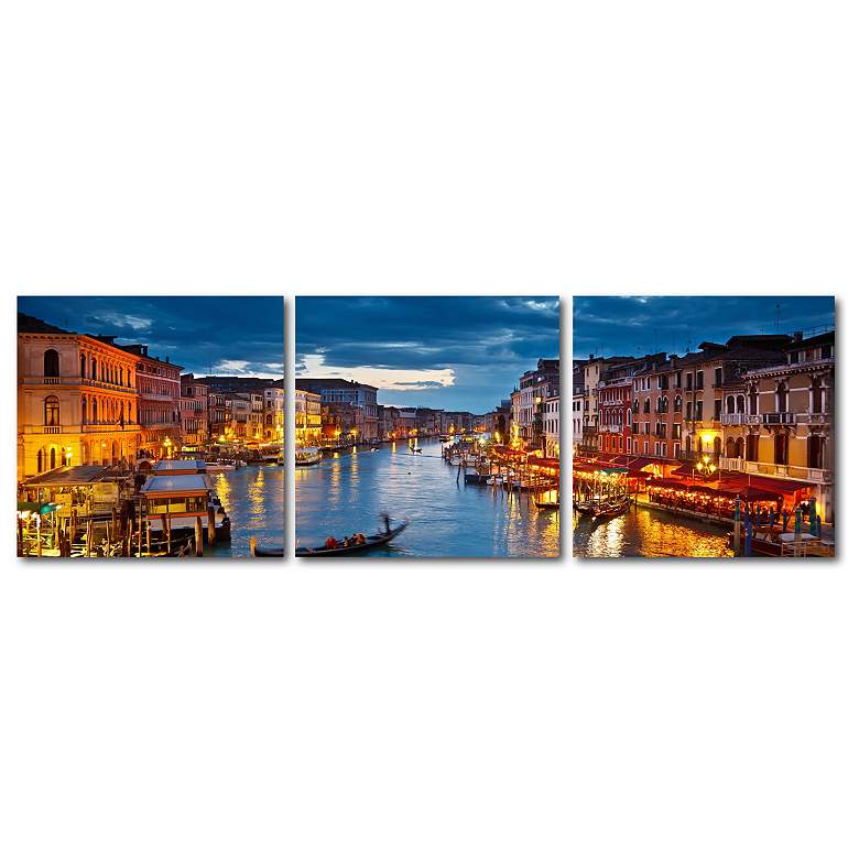Image 1 Early Evening Venetian Canal Print Triptych Wall Art