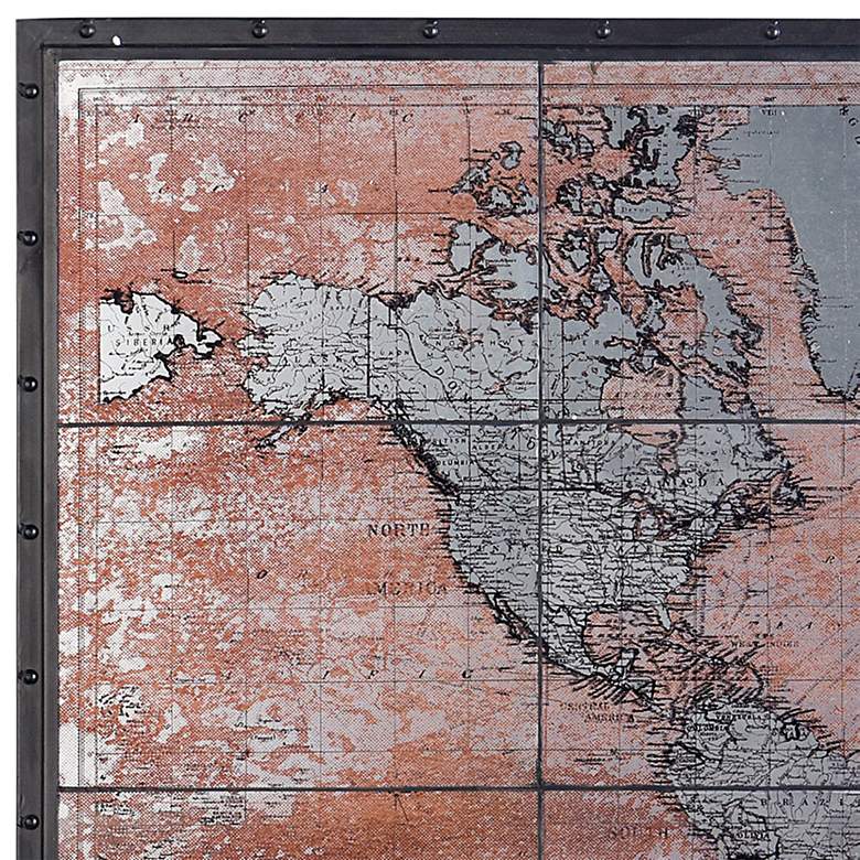 Image 2 Earth Glass Rustic Atlas 55"W Rectangular Framed Wall Art more views