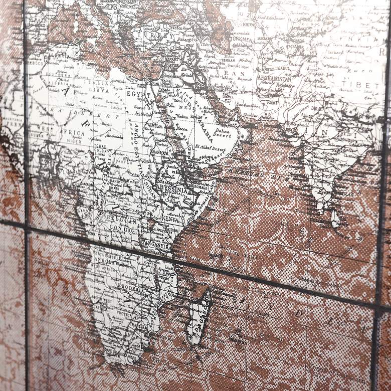 Image 4 Earth Glass Rustic Atlas 55"W Rectangular Framed Wall Art more views