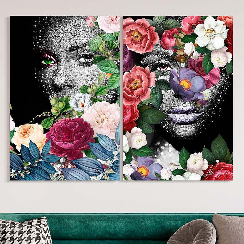 Image 1 Earth Goddess I and II 32 inch x 48 inch 2-Piece Glass Wall Art Set