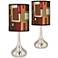 Earth Palette Giclee Modern Droplet Table Lamps Set of 2