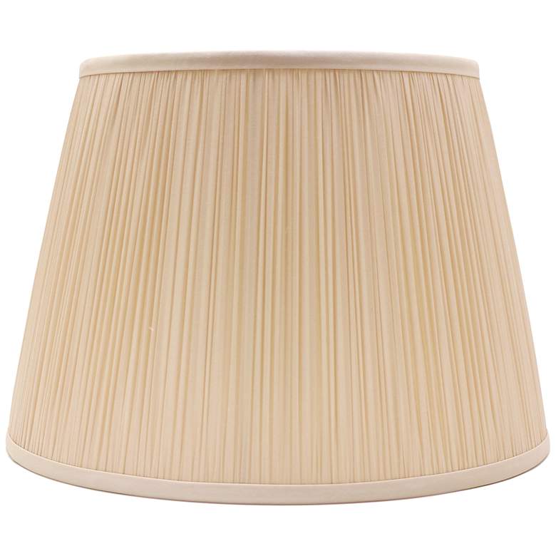 Image 1 Earth Sand Softback Shirred Pleated Silk Lamp Shade 16x18x12 (Spider)