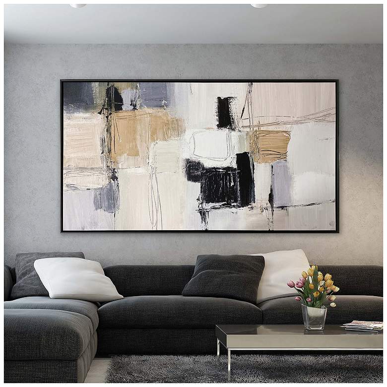 Image 2 Earth Tone Variety 90"W x 50"H Contemporary Canvas more views
