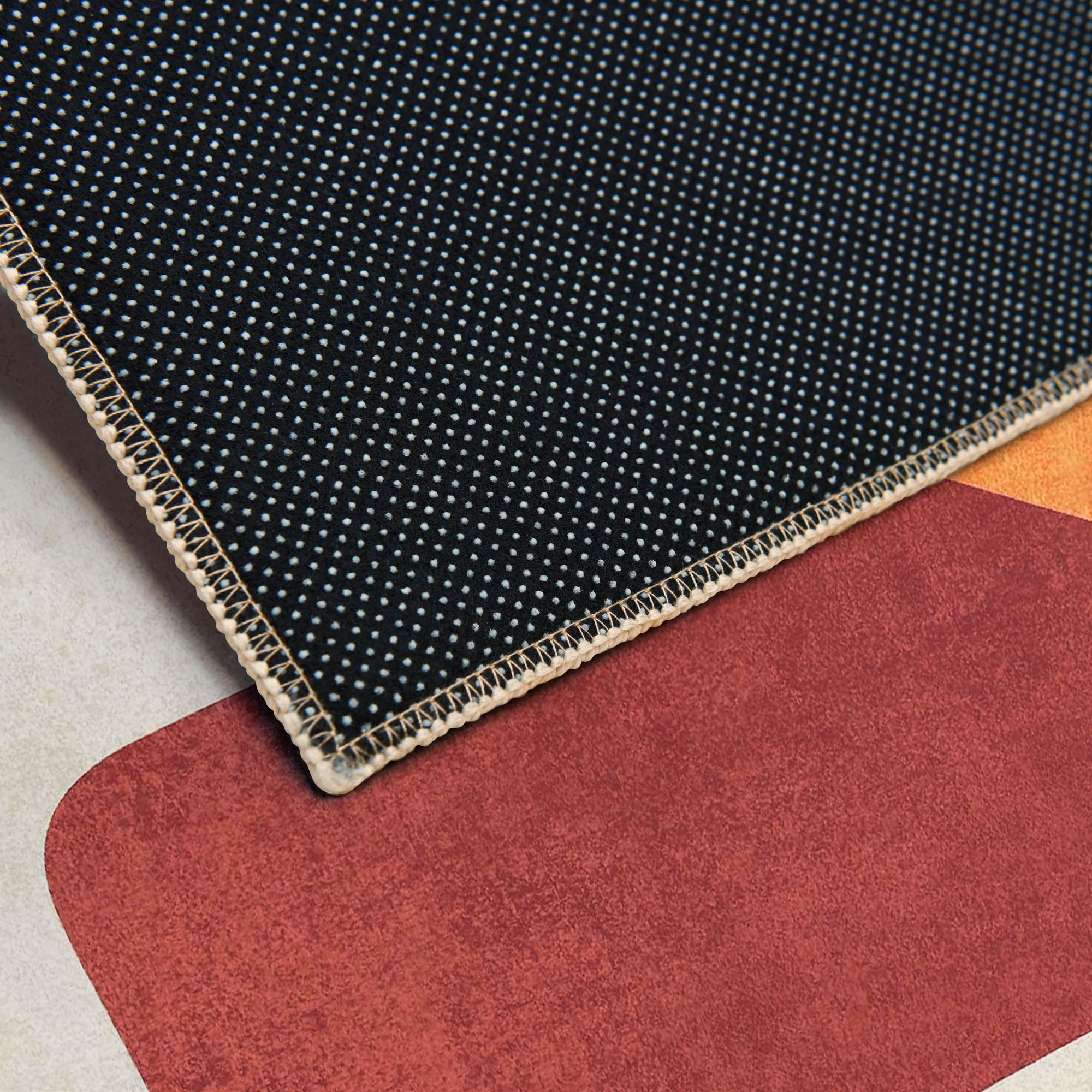 Image 4 Earth Tone Washable Geometric Art Area Rug size 5'x8' more views