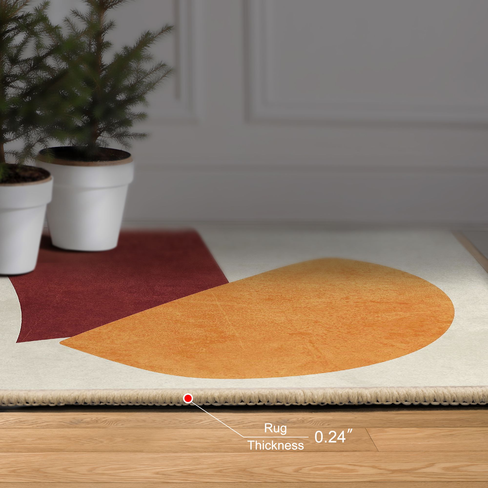 Image 6 Earth Tone Washable Geometric Art Area Rug size 5'x8' more views